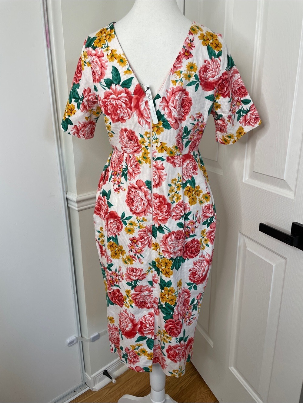 NWT ASOS Maternity Wiggle Floral Midi Dress 6 - Picture 9 of 15